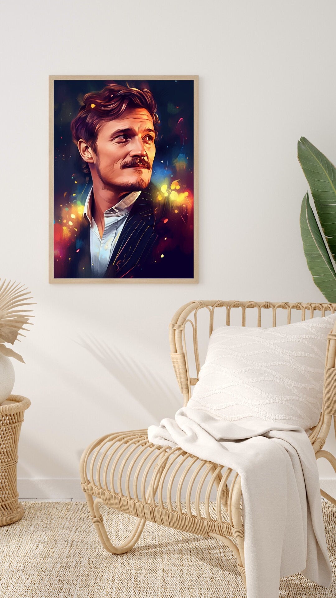 Stargazer's Smile: The Luminous Portrait Art Print