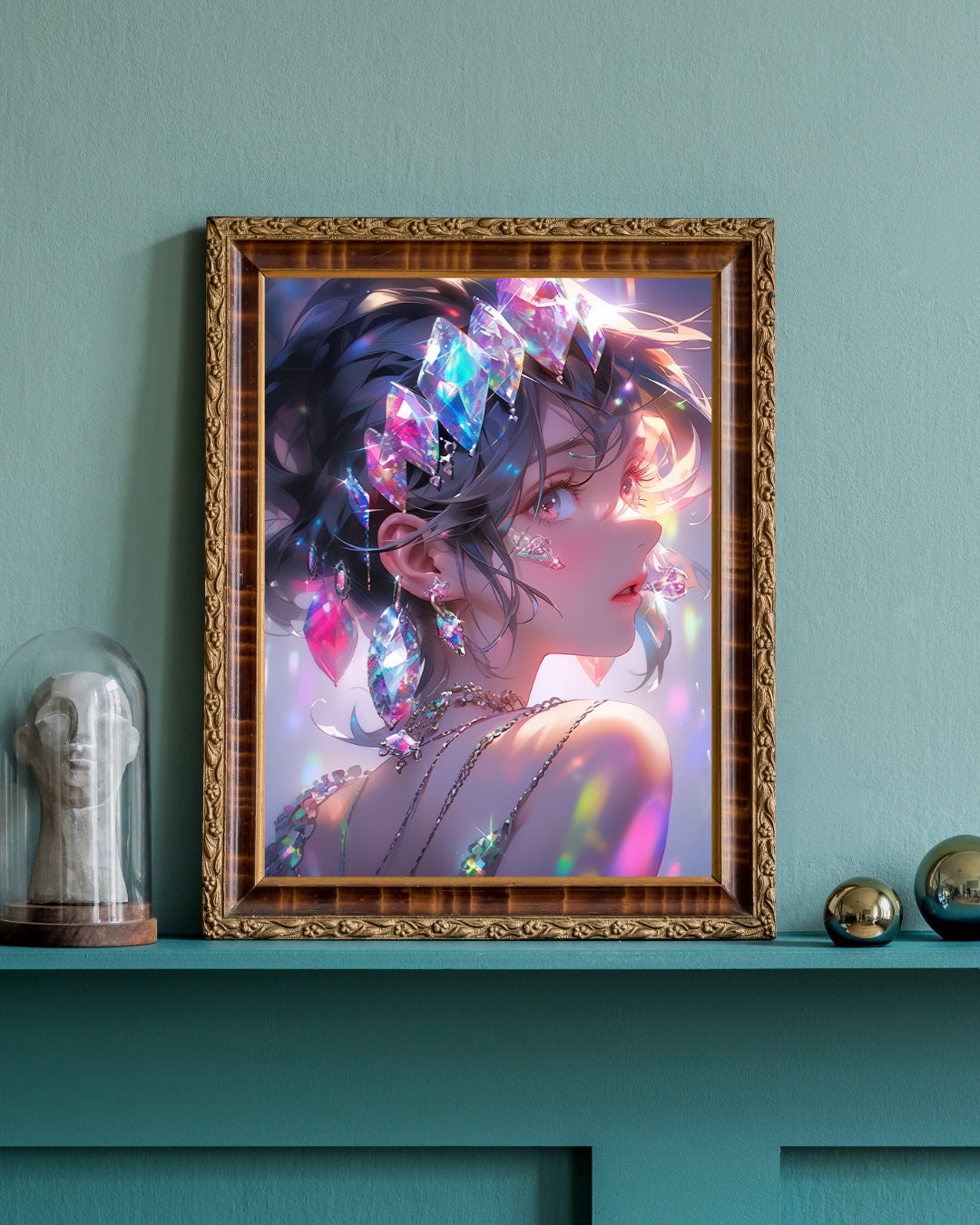 Facets of Brilliance: The Crystal Muse Art Print