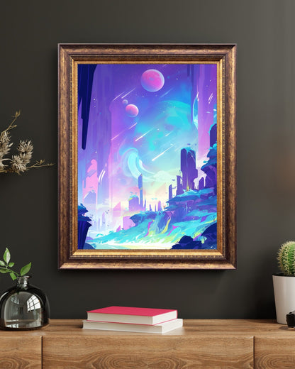 Celestial Metropolis - Original Poster - Artwork - Illustration Print Wall Art - Home Decor