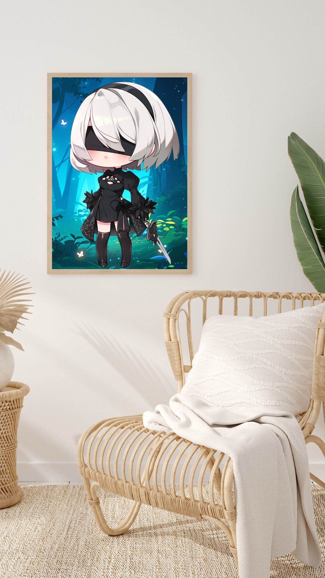 Enchanted Guardian - Chibi Warrior - Art Print Poster - Illustration Wall Art - Home Decor