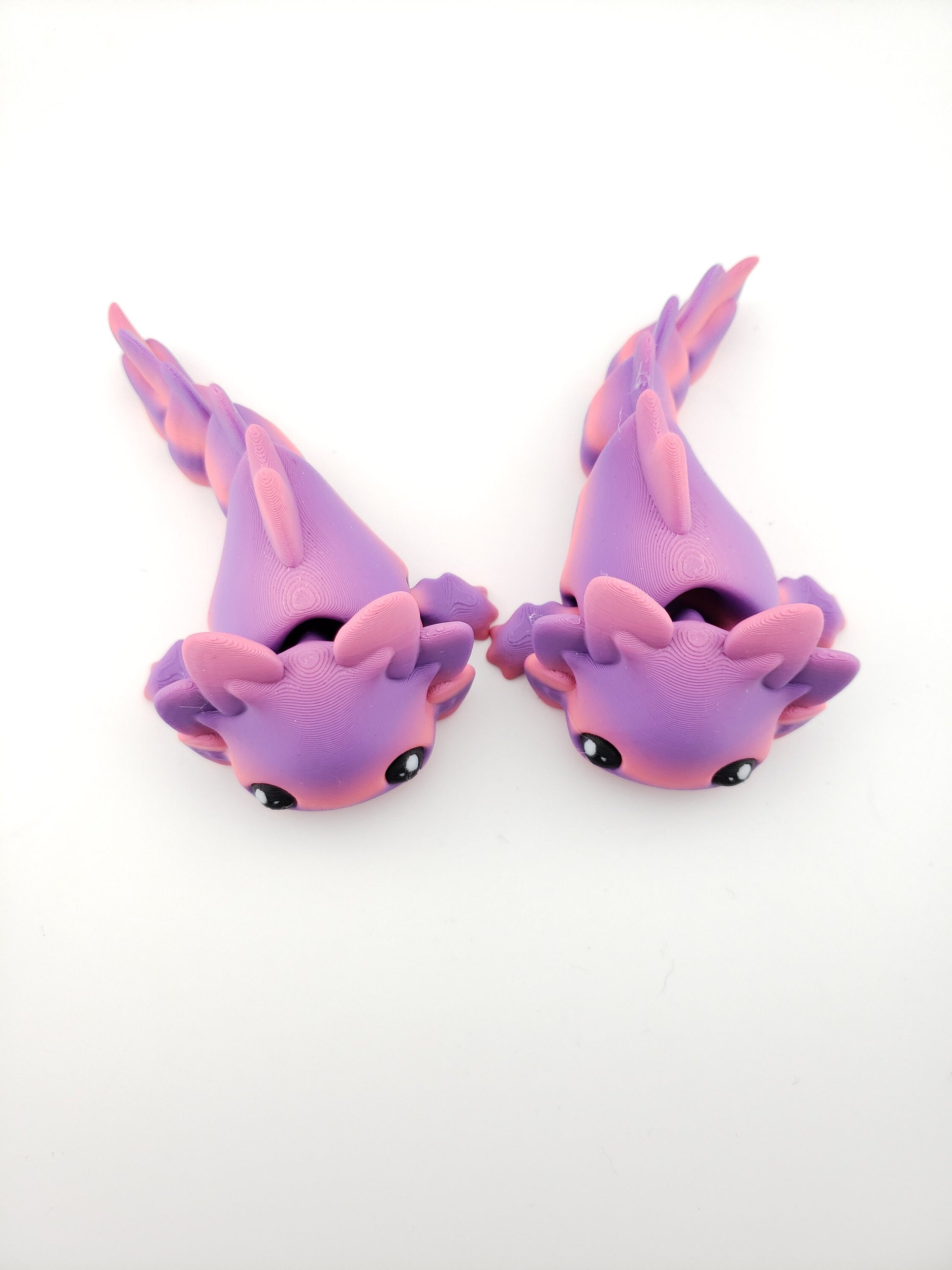 1 Articulated Axolotl -- Keychain Decor Gift - 3D Printed Fidget Fantasy Creature - Customizable Colors - Authorized Seller